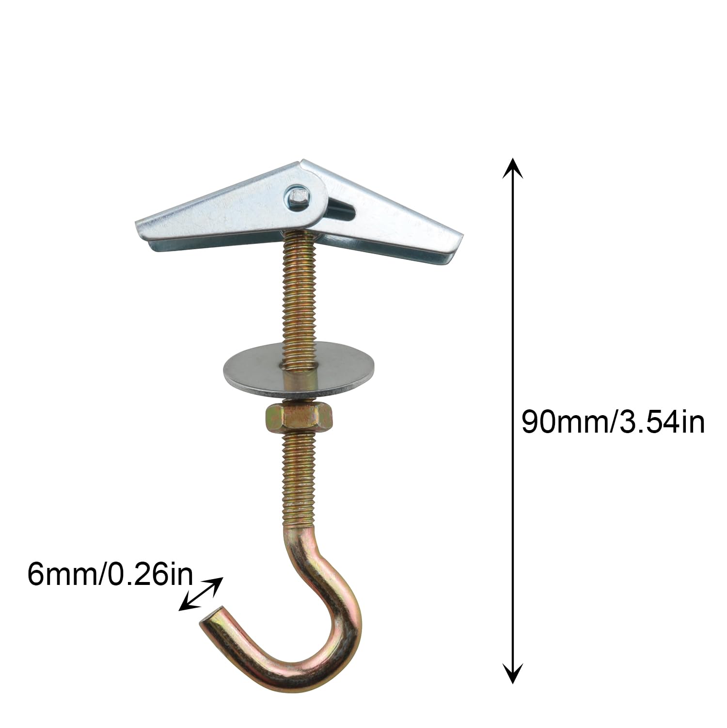 Amazon | JCBIZ 6個 6x90mm ステンレススチール 高耐久 天井フック